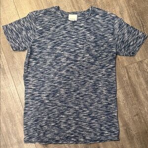 Men's Blue Space-Dyed Short Sleeve Pocket Tee